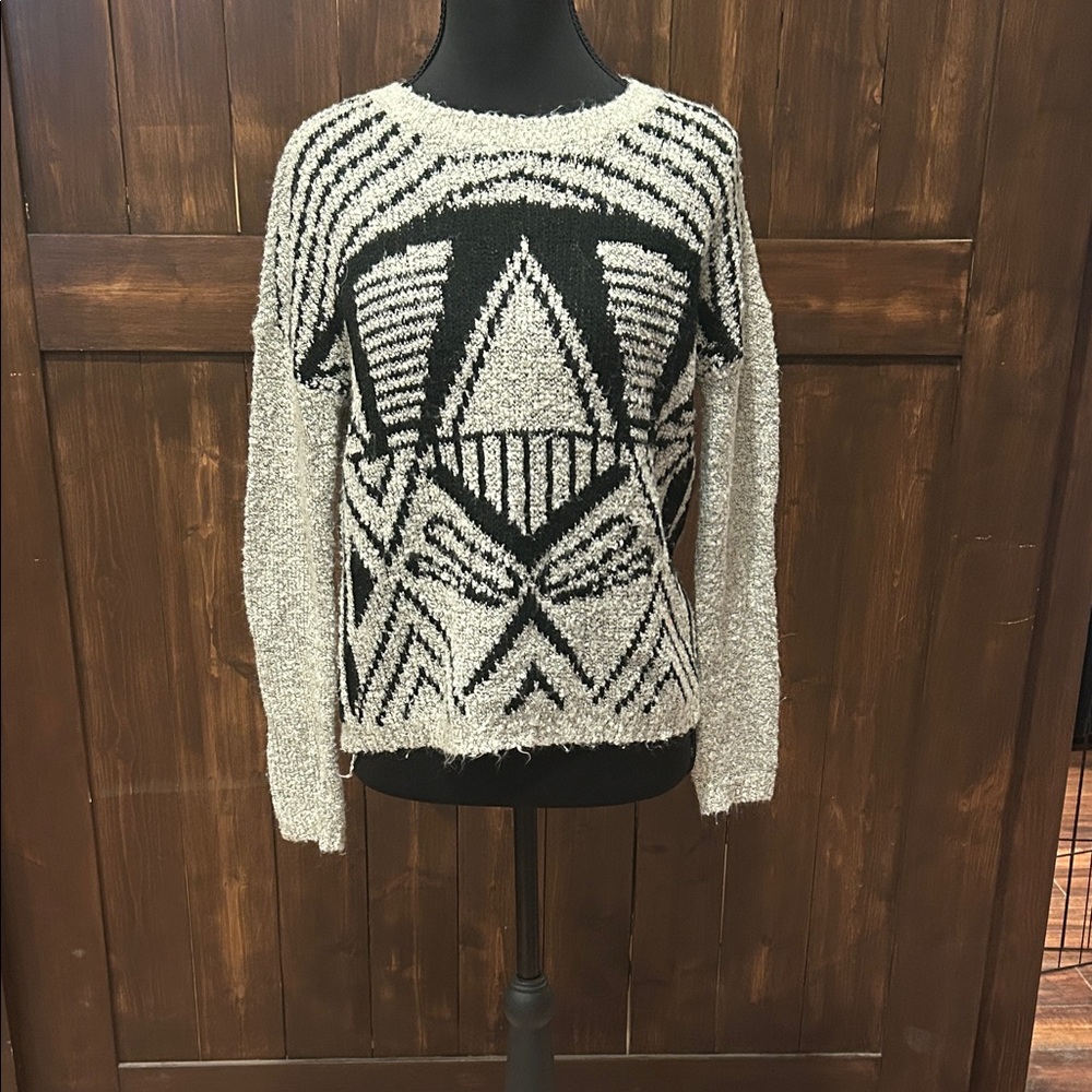 Material Girl Black and grey Patterned Sweater